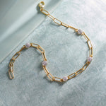 Paperclip Diamond Station Bracelet, 14K Gold Vermeil, 1/3 ct Lab Grown Diamond-6