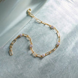 Paperclip Diamond Station Bracelet, 14K Solid Gold, 1/3 ct Lab Grown Diamond-1