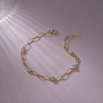 Paperclip Diamond Station Bracelet, 14K Gold Vermeil, 1/3 ct Lab Grown Diamond-5