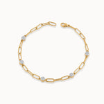 Paperclip Diamond Station Bracelet, 14K Gold Vermeil, 1/3 ct Lab Grown Diamond-3