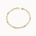 Paperclip Diamond Station Bracelet, 14K Solid Gold, 1/3 ct Lab Grown Diamond-3