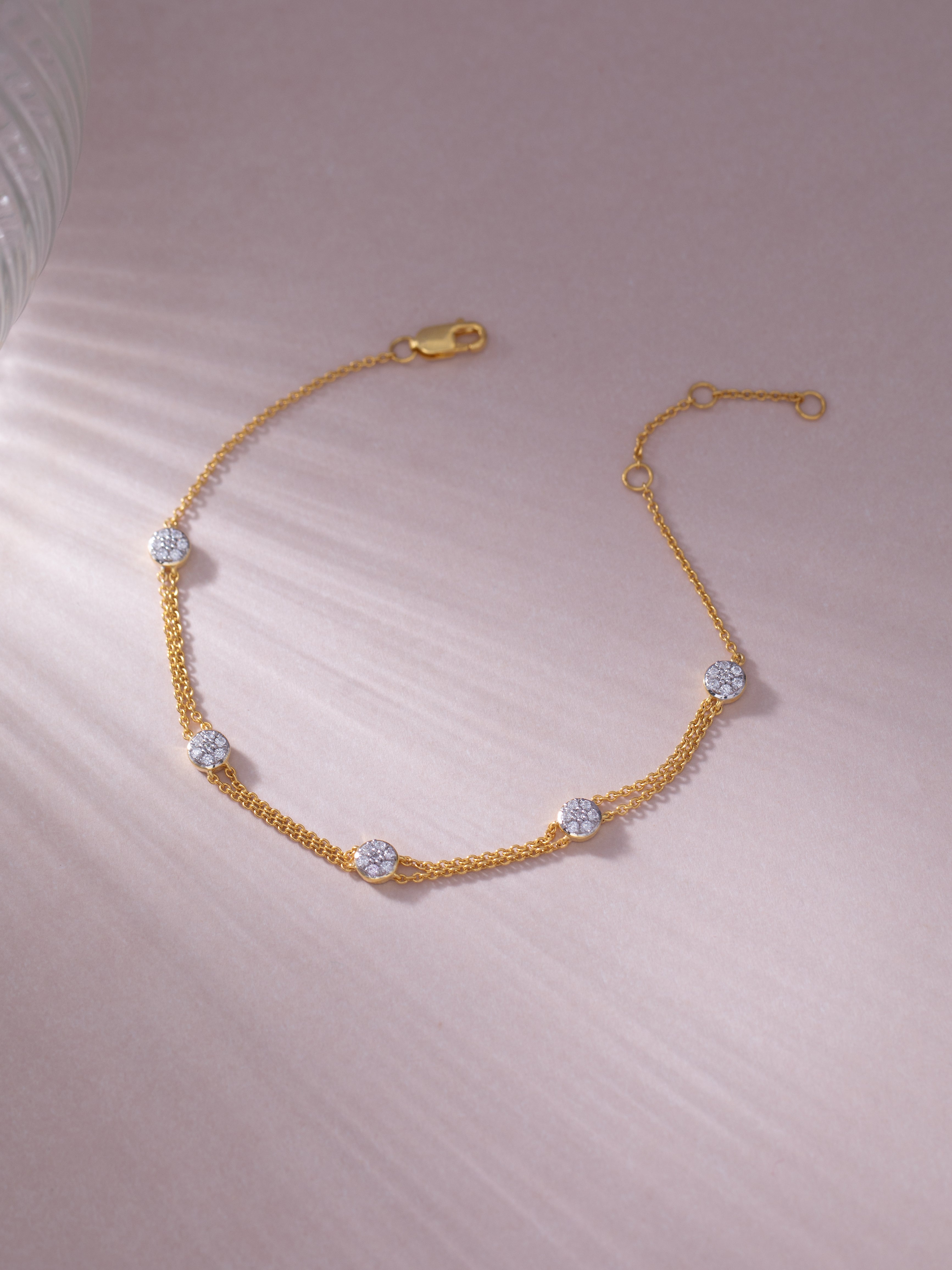 Classic Diamond Station Bracelet, 14K Solid Gold, 1/4 ct Lab Grown Diamond-5