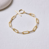 Diamond Paperclip Toggle Bracelet