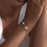 Opal Paperclip Link Bracelet