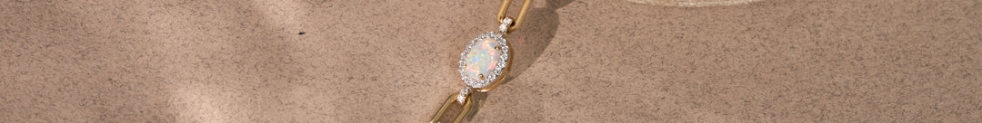 Opal Paperclip Link Bracelet