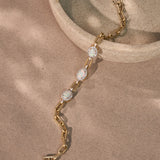 Opal Paperclip Link Bracelet