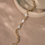 Opal Paperclip Link Bracelet