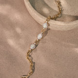Opal Paperclip Link Bracelet