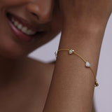 Station Diamond Heart Bracelet