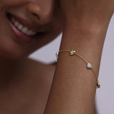 Station Diamond Heart Bracelet