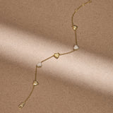 Station Diamond Heart Bracelet