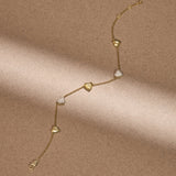 Station Diamond Heart Bracelet