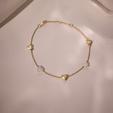 Station Diamond Heart Bracelet