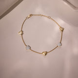 Station Diamond Heart Bracelet