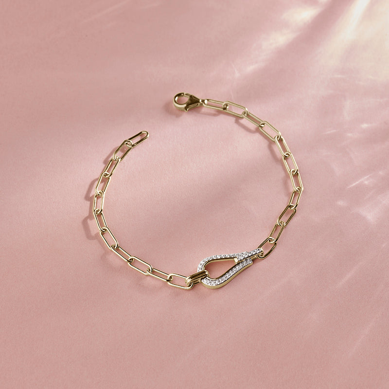 Couture Diamond Paperclip Bracelet
