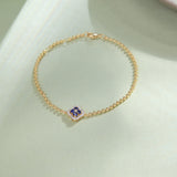 Sapphire Clover Chain Bracelet