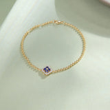 Sapphire Clover Chain Bracelet