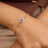 Sapphire Clover Chain Bracelet