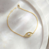 Classic Evil Eye Diamond Chain Bracelet