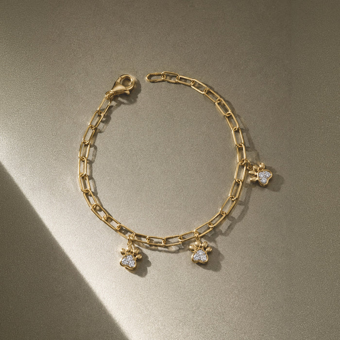 Dangle Paw Diamond Bracelet