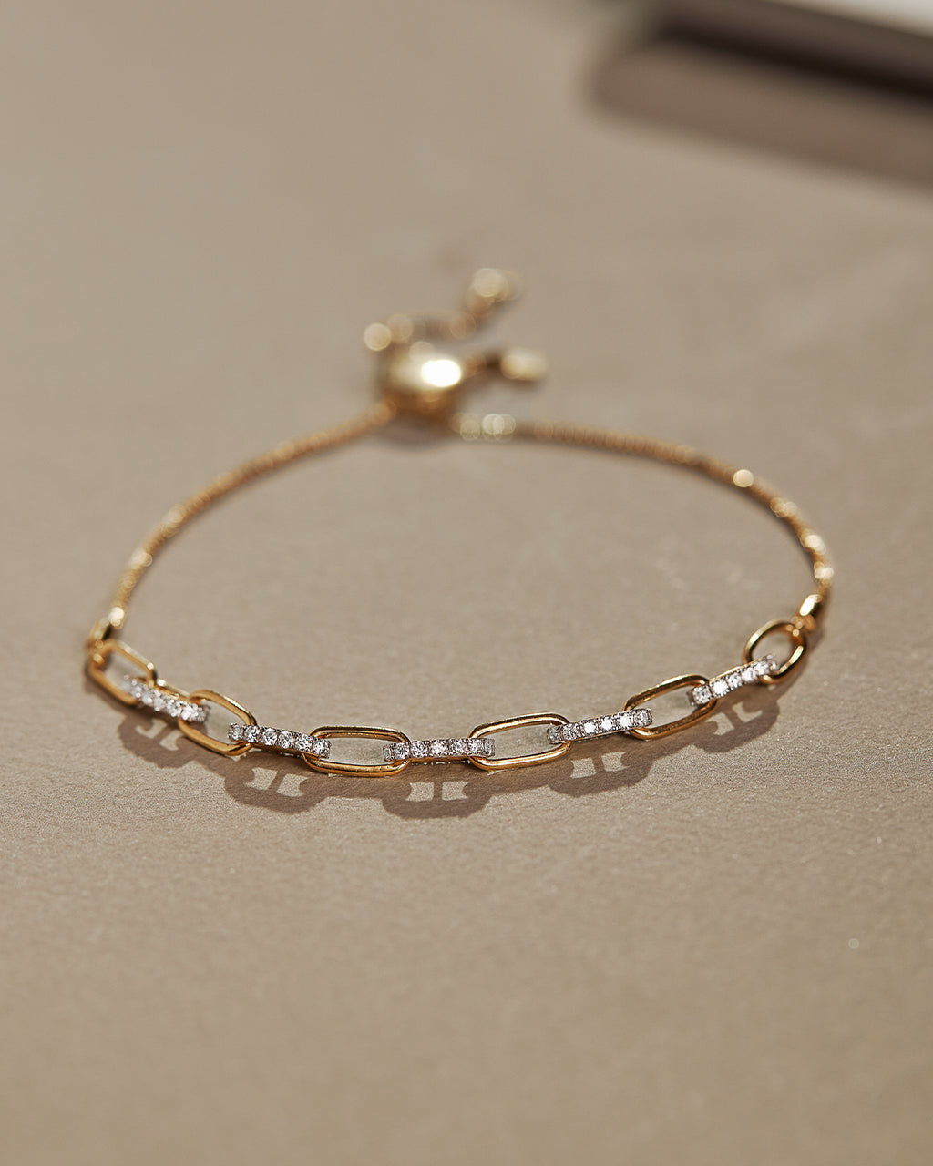 Diamond Paperclip Bolo Bracelet, 14K Gold Vermeil, 5/8 ct Lab Grown Diamond-6