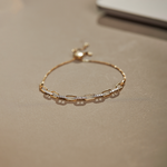 Diamond Paperclip Bolo Bracelet, 14K Solid Gold, 5/8 ct Lab Grown Diamond-1
