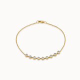 Bezel Set Chain Bracelet, 14K Gold Vermeil, 3/4 ct Lab Grown Diamond-3