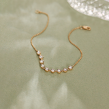 Bezel Set Chain Bracelet, 14K Solid Gold, 3/4 ct Lab Grown Diamond-1