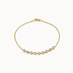 Bezel Set Chain Bracelet, 14K Gold Vermeil, 3/4 ct Lab Grown Diamond-3