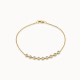 Bezel Set Chain Bracelet, 14K Gold Vermeil, 3/4 ct Lab Grown Diamond-3