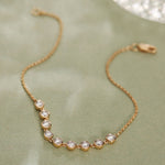 Bezel Set Chain Bracelet, 14K Solid Gold, 3/4 ct Lab Grown Diamond-5