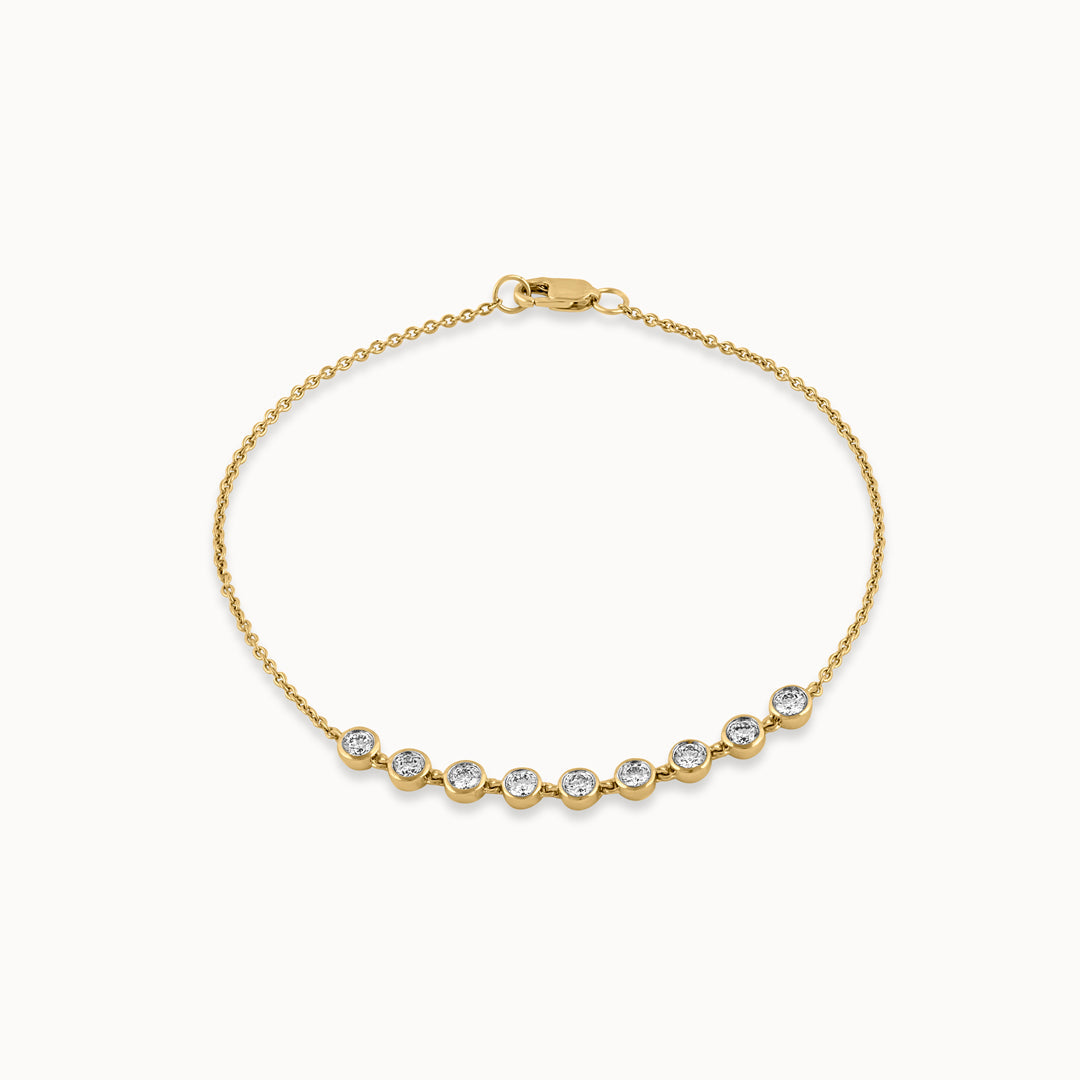 Bezel Set Chain Bracelet, 14K Solid Gold, 3/4 ct Lab Grown Diamond-3