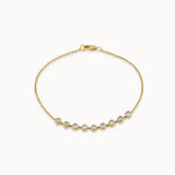 Bezel Set Chain Bracelet, 14K Solid Gold, 3/4 ct Lab Grown Diamond-3