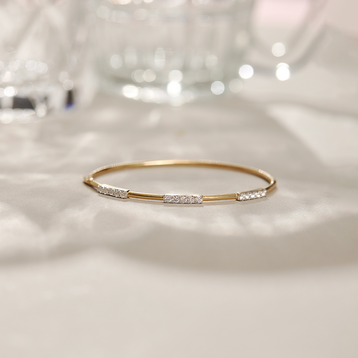 Line Diamond Oval Bracelet, 14K Gold Vermeil, 5/8 ct Lab Grown Diamond-1