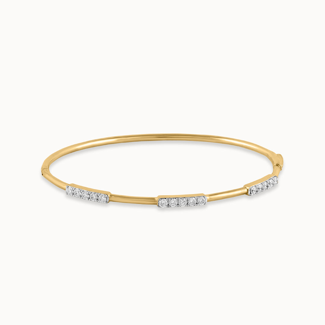 Line Diamond Oval Bracelet, 14K Solid Gold, 5/8 ct Lab Grown Diamond-3