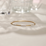 Line Diamond Oval Bracelet, 14K Solid Gold, 5/8 ct Lab Grown Diamond-1