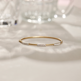 Line Diamond Oval Bracelet, 14K Solid Gold, 5/8 ct Lab Grown Diamond-1
