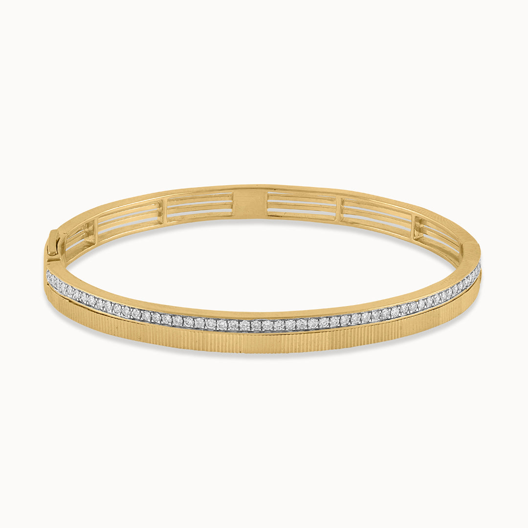 Textured Diamond Oval Bracelet, 14K Gold Vermeil, 5/8 ct Lab Grown Diamond-3