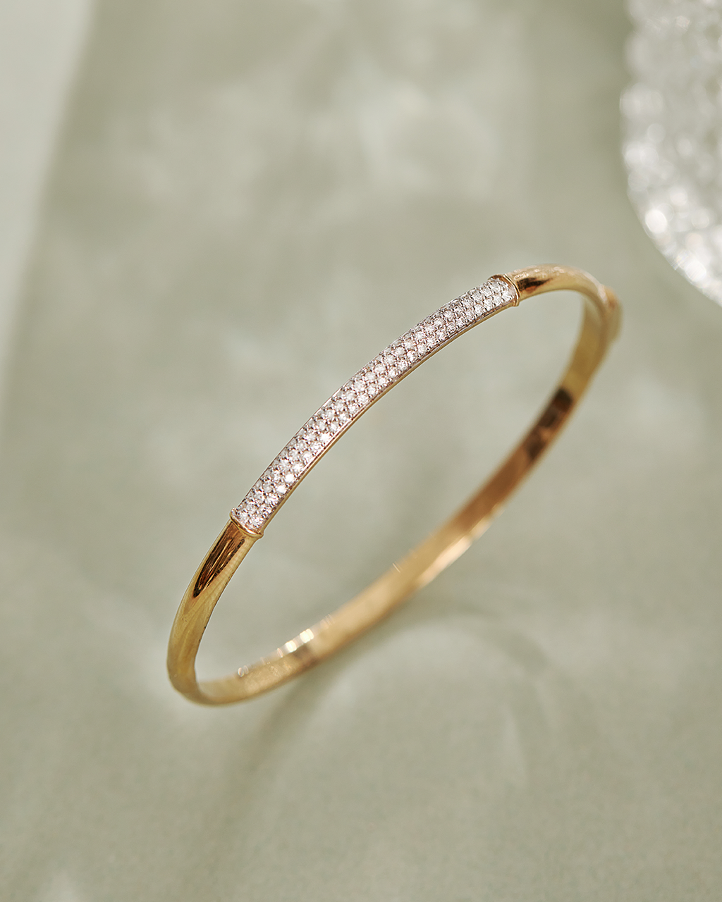 Dome Pave Diamond Oval Bracelet, 14K Solid Gold, 5/8 ct Lab Grown Diamond-6