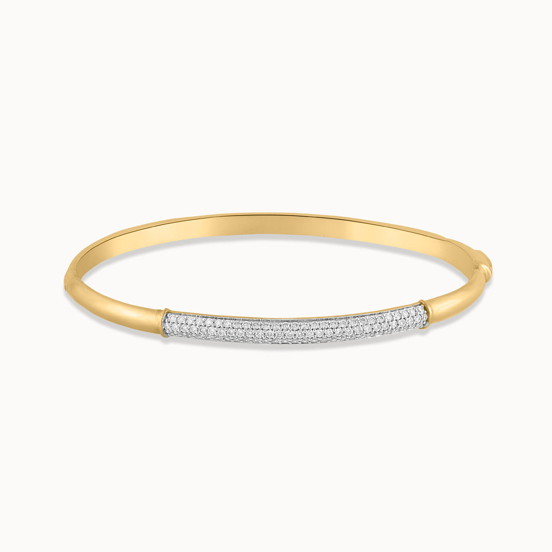 Dome Pave Diamond Oval Bracelet, 14K Gold Vermeil, 5/8 ct Lab Grown Diamond-3