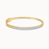 Angled Pave Diamond Oval Bracelet, 14K Solid Gold, 3/4 ct Lab Grown Diamond-3