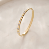 Square Station Diamond Oval Bracelet, 14K Solid Gold, 1/4 ct Lab Grown Diamond-6