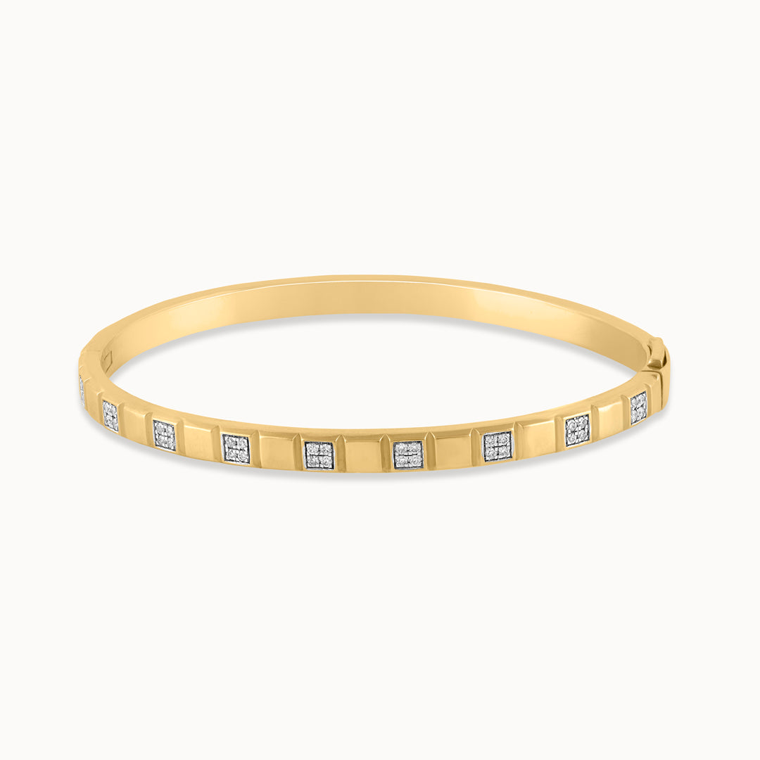 Square Station Diamond Oval Bracelet, 14K Solid Gold, 1/4 ct Lab Grown Diamond-3