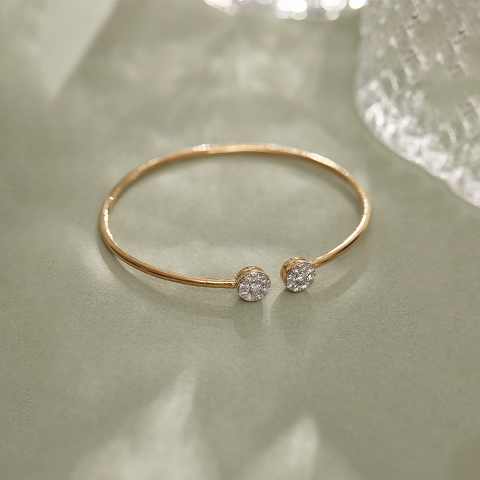 Flexible Diamond Oval Bracelet, 14K Gold Vermeil, 3/4 ct Lab Grown Diamond-1