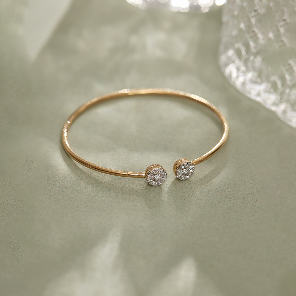 Flexible Diamond Oval Bracelet, 14K Solid Gold, 3/4 ct Lab Grown Diamond-1