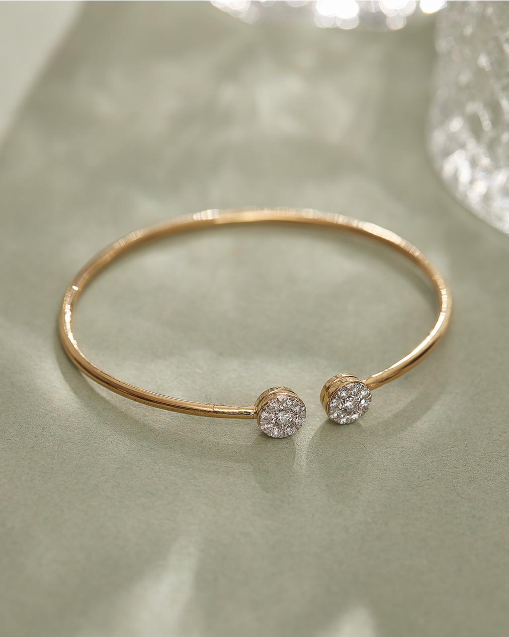 Flexible Diamond Oval Bracelet, 14K Gold Vermeil, 3/4 ct Lab Grown Diamond-5
