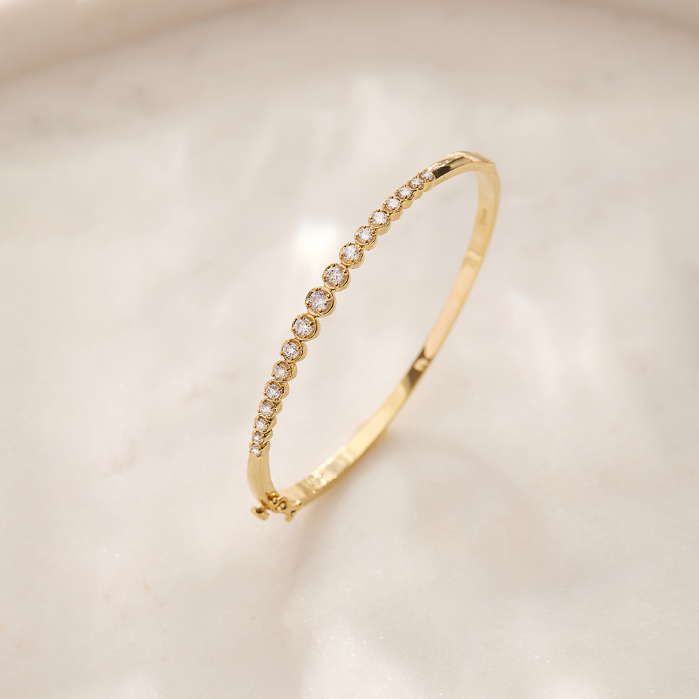 Journey Diamond Oval Bracelet, 14K Gold Vermeil, 1 ct Lab Grown Diamond-1