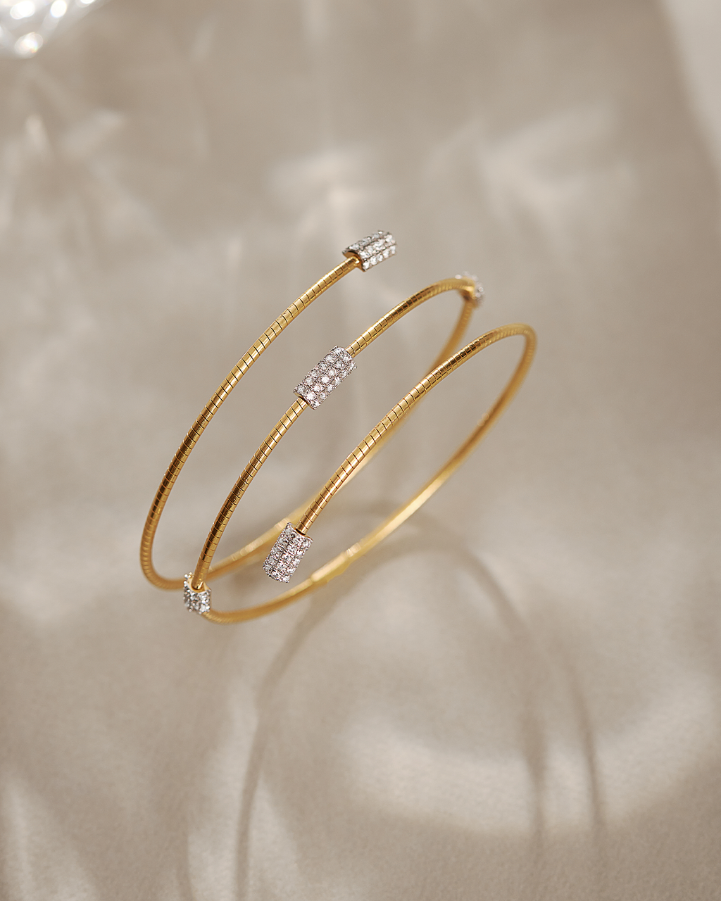 Flexible Wrap Around Diamond Bracelet, 14K Gold Vermeil, 7/8 ct Lab Grown Diamond-5
