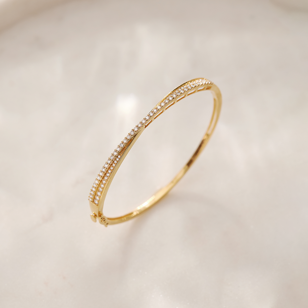 Entwine Diamond Oval Bracelet, 14K Gold Vermeil, 1 ct Lab Grown Diamond-1