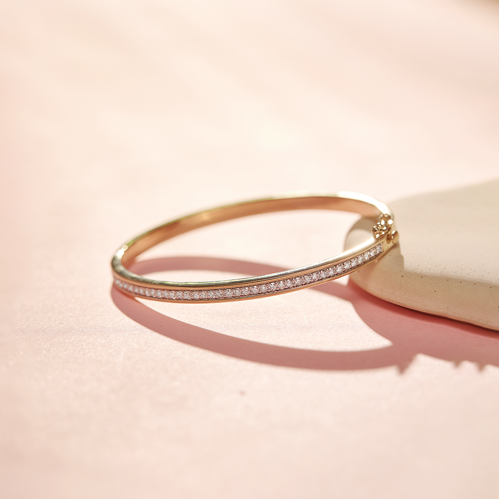 Classic Diamond Oval Bracelet, 14K Solid Gold, 7/8 ct Lab Grown Diamond-1